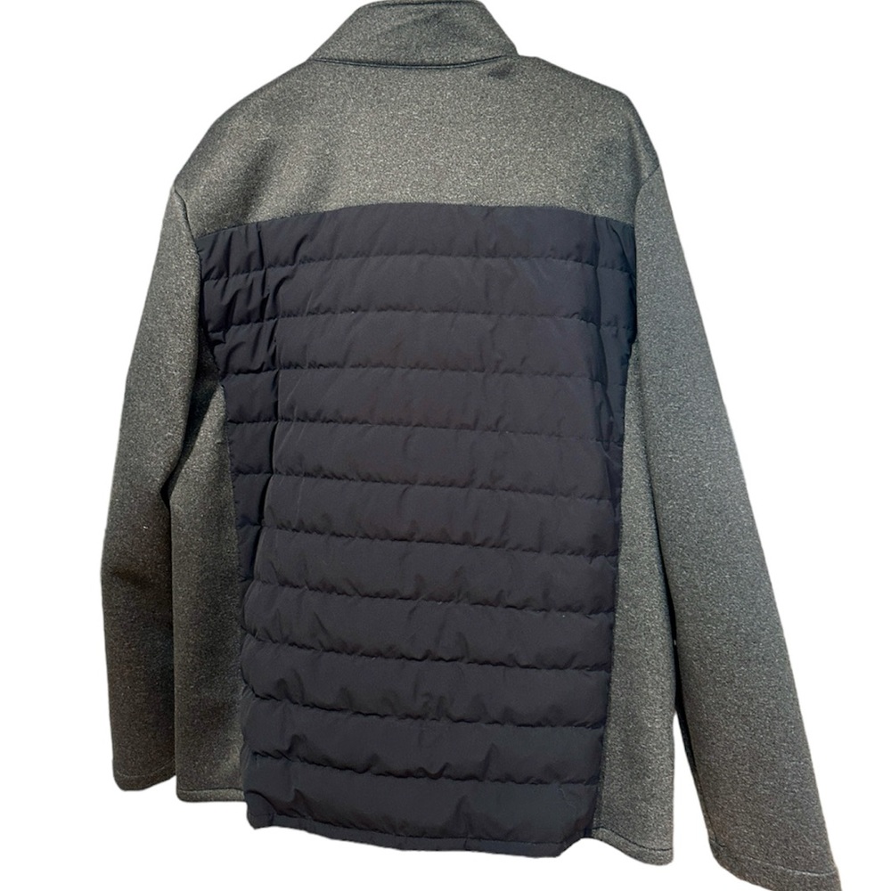 32 Heat Mens Small Top Jacket Gray Quilted Zipper Mock Neck Pockets